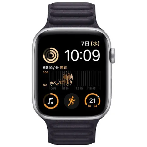 Apple Watch SE 第2世代 44mm GPS アルミニウムケース/レザーリンク