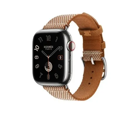 Apple Watch Hermes Series9 41mm GPS + Cellular ステンレススチール/トワルH・シンプルトゥールストラップ