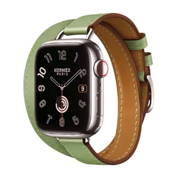 Apple Watch Hermes Series9 41mm GPS + Cellular ステンレススチール/アトラージュ・ドゥブルトゥールストラップ