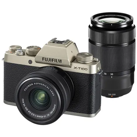 X-T100 ダブルズームレンズキット シャンパンゴールド
